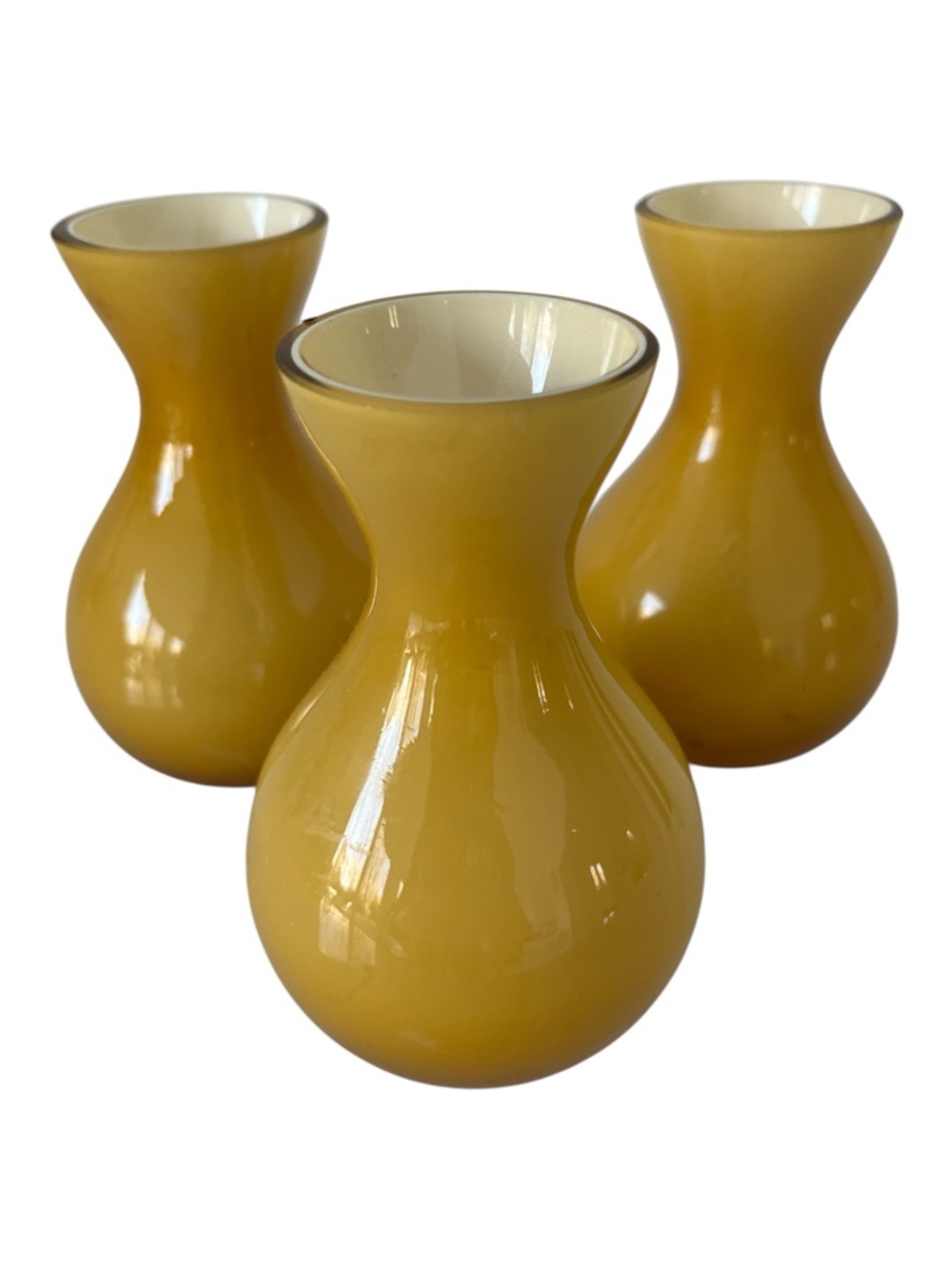 Yellow Ombre Glass Bud Vases Set of 3